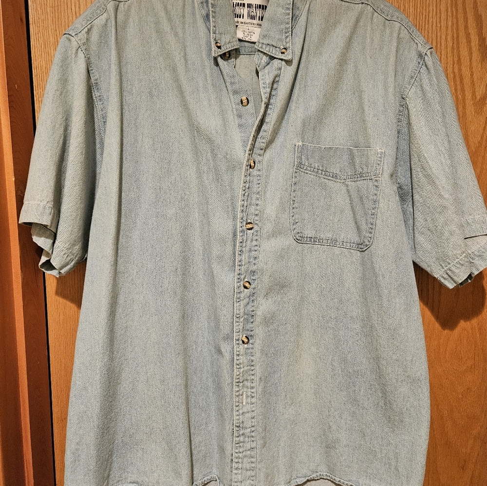 Light denim short sleeve unisex top